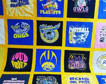 Tshirt Quilts, Gifts for Grandma, Birthday gift, Christmas Gift, custom Tshirt quilt