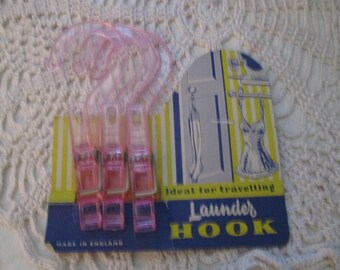 Vintage Laundry Hooks - Clip on Coat Hooks, (1950s)