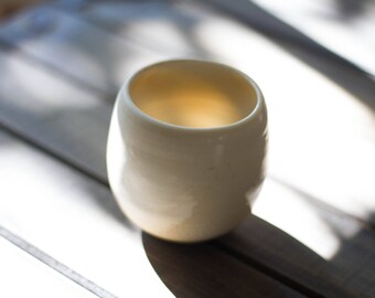 Translucent Porcelain Cup - wood fired yunomi teacup