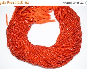 50% OFF AAA Quality Carnelian Cubic Zirconia Faceted Rondelle Beads 13 Inch Strand ,Carnelian CZ Beads, Carnelian Roundel Beads , 2.50 mm -