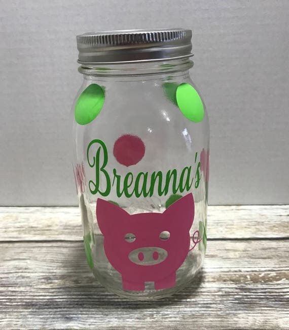 Personalized Mason Jar Piggy Bank Custom Piggy Bank
