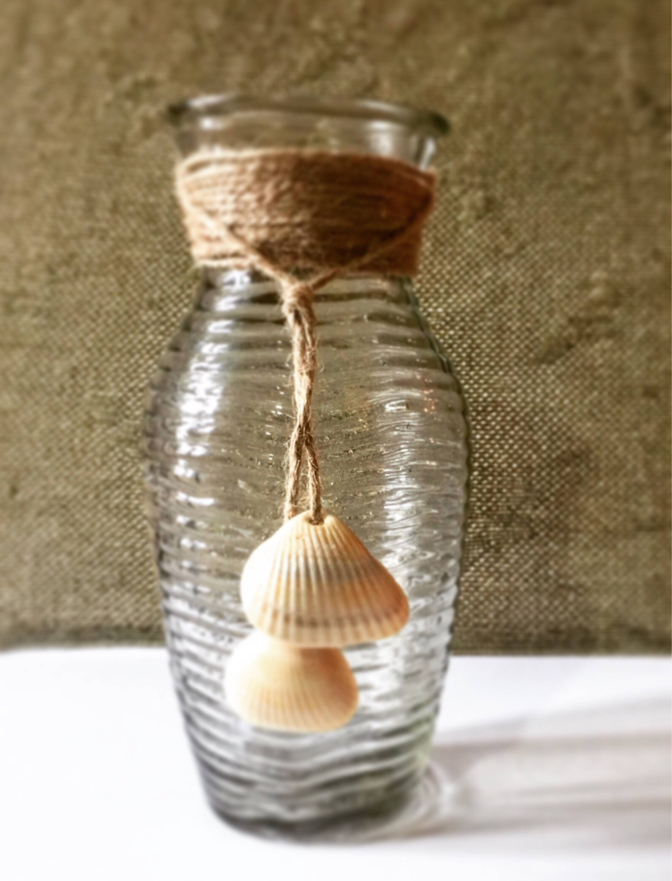 Seashell vase Coastal home decor Glass vase Wedding vases