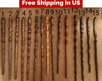 Pick your wand and stain color / Wizard wand / real wood wand / magic wand / let the wand choose you / choose your wood / handmade wand