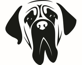 English Mastiff #1 Dog Breed K-9 Animal Pet Hound Lab Puppy Logo .SVG .EPS .PNG Digital Clipart Vector Cricut Cut Cutting Download File