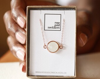 Moonstone Necklace, Rose Gold Moonstone, Moonstone, Moonstone Jewelry, Gift For Her, Rose Gold Filled, Moonstone Jewellery, Moonstone Charm