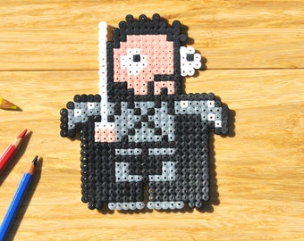 Game of Thrones magnet | Unique Jon Snow fridge magnet | Pixelated Hama Perler design | GoT | Jon is ready to protect your fridge!