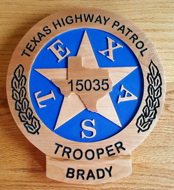 Trooper Texas Highway Patrol Personalized Badge Plaque