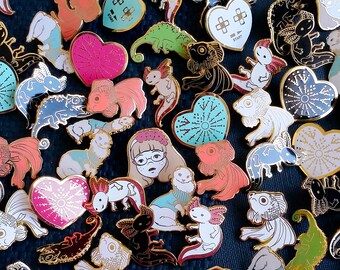 SECONDS - Hard Enamel Pins - Various designs - Gold - Lapel Pin Cloisonné Badge