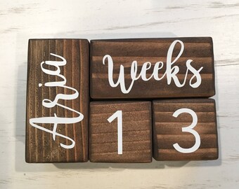Baby Age Blocks With Name