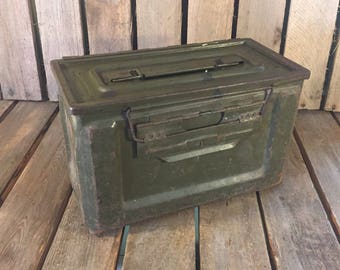 Vintage Metal Ammo Box, Ammo Box