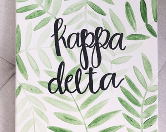 CUSTOM sorority canvas/sign leaf (alpha phi, kappa delta, sigma kappa, chi omega, kappa alpha theta, delta zeta tri delta) big little canvas