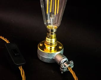 Industrial handmade side lamp