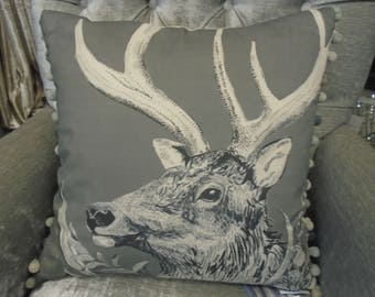 Voyage Decoration Cushion - Darby Charcoal C170132 - From the Natural History Collection.