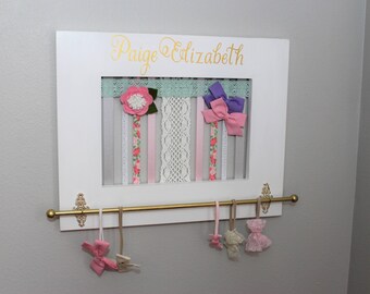 Hair Bow Holder Baby Headband Holder Baby girl gift Girls Baby shower gift Toddler Girl Decor Toddler Girl Gift Shabby chic nursery decor