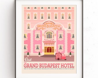 Grand Budapest Hotel. Wes Anderson. Romantic poster. Mendls Van Truck. Retro travel. Love wall art. Royal Tenenbaums. Moonrise Kingdom