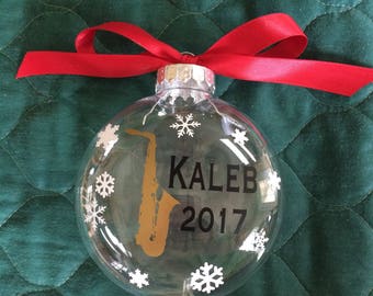 Personalized Saxophone Ornament, Instrument Ornament, Musical Ornament
