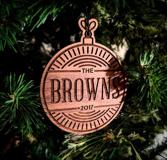 Personalized Christmas Ornament Newlywed Ornament Wooden