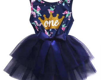 Birthday Girl Outfit, 1 Year Old Birthday Girl Outfit, One Year Old Girl Birthday, Floral Birthday, 1st Birthday Girl Outfit