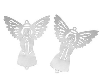 2 connectors prints Angel silver 40 x 34 mm