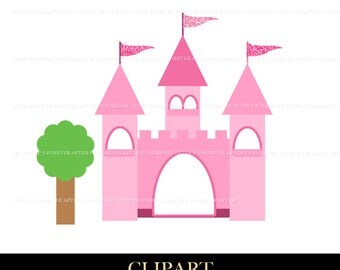 Princess Castle Clipart, Princess Clipart, Castle Clipart, Tree Clipart, Clipart Set