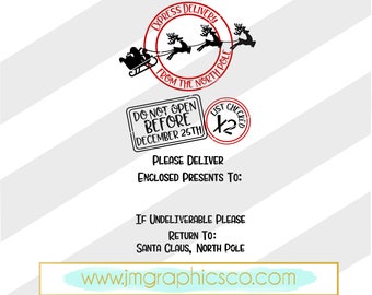 Santa Sack svg, eps, dxf, png, cricut, cameo, scan N cut, cut file, Christmas svg, santa bag svg, santa mail svg, santa svg, reindeer svg