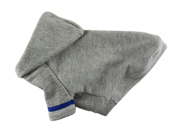 Gray French Terry hoodie Dog Top Dog Clothing Made in USA for small dogs