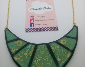 Dreamcatcher polymer clay bib necklace