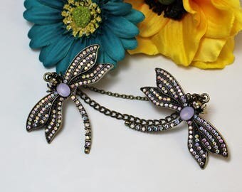 Dragonfly Sweater Clip, Dragonfly Cardigan Clip, Sweater Clip, Cardigan Clip, Sweater Clasp, Sweater Guard, Dragonfly, Sweater Closure
