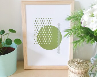 Display, illustrazione, arte, grafico, verde, decorazione domestica, poster grafico, scandinavo, moderna poster, cartellonistica, estate