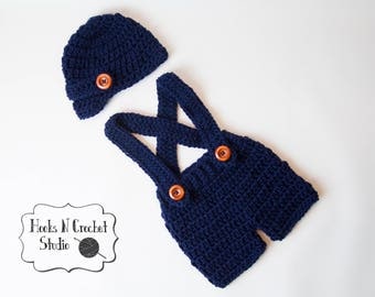Newborn crochet outfit, newborn boy crochet outfit, newborn boy suspender, newborn suspender, newborn crochet suspender, crochet overall