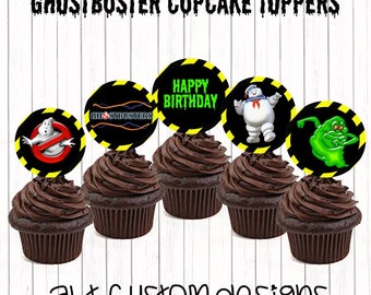 Ghostbusters Cupcake Toppers - printable - Ghostbuster Birthday Party - Ghostbuster Decorations