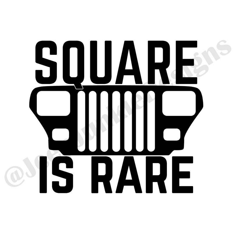 Square Is Rare Yj Grill Vinyl Decal Jeep Girl Decal Jeep