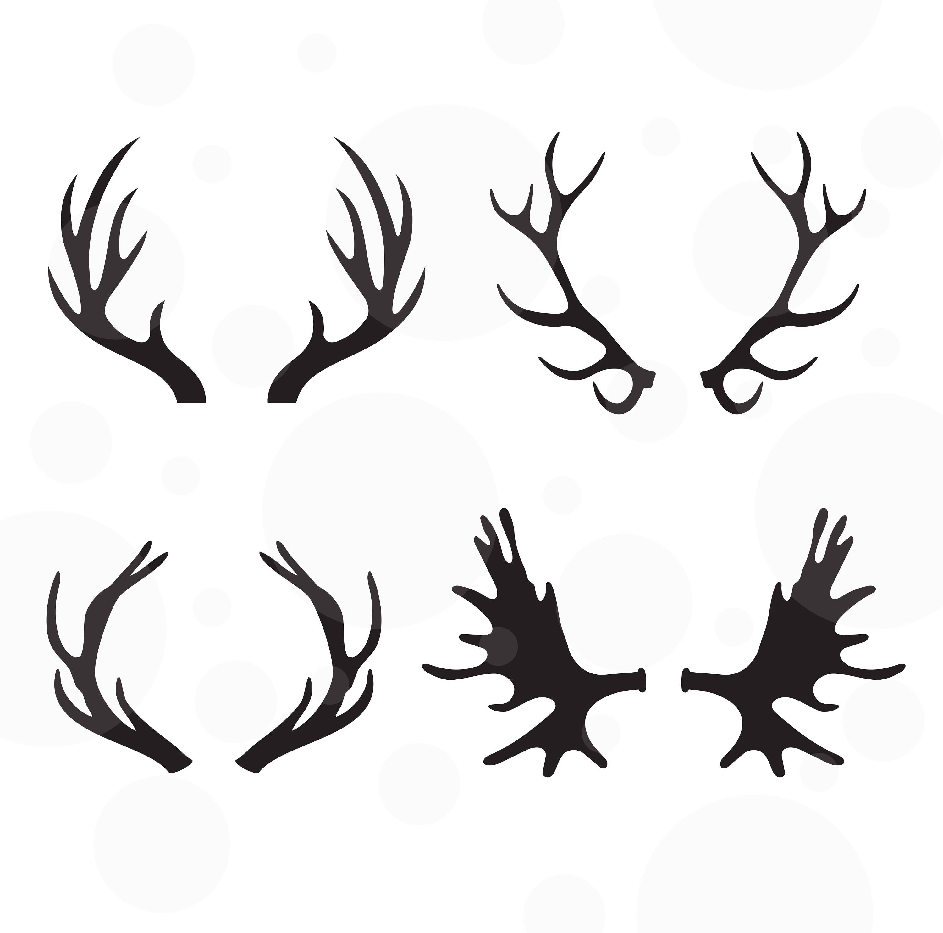 Download Antlers SVG Set of 4 vectors Cut File for Silhouette and.