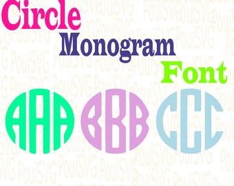 Circle Monogram Svg Font,SVG Font file,SVG cut files, letters,Silhouette cutting file,svg file Downloadable files, Round letters,Alphabet
