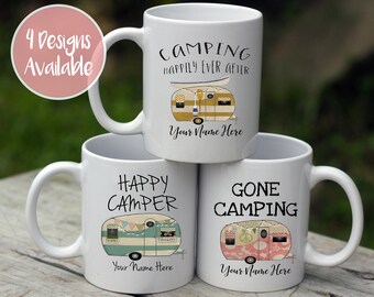 Happy Camper Mug Camping Happily Ever Gone Camping Adventure Awaits Personalized RV Coffee Mugs Your Choice Of Style