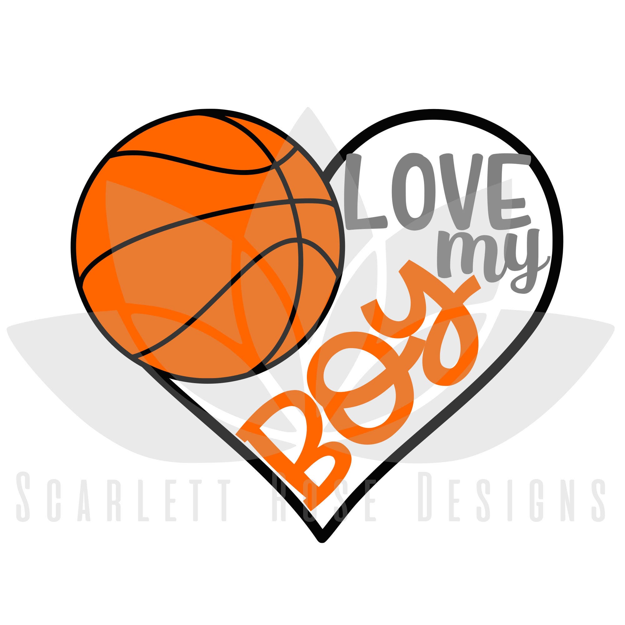 Download Basketball Heart Love my Boy SVG cut file for silhouette