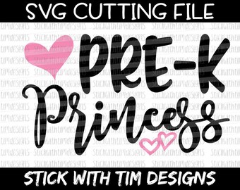 Pre-K Princess SVG and PNG, PreK Princess Svg, PreK Svg, First Day of Preschool Svg files for Cricut, School Svg Files for Silhouette Pre K