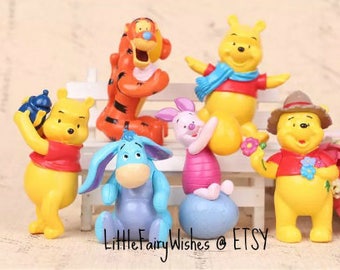 Winnie the Pooh cake topper Tigger Eeyore Piglet Winnie the Pooh birthday party cake toppers play set figures toys party favors 6 pieces