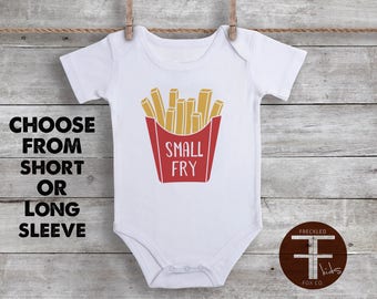 Small Fry Onesie, Funny Baby Onesies, French Fry Onesie, Baby Shower Gift, Unisex Baby Clothes, Funny Baby Bodysuits, Baby Boy Gift, Hipster