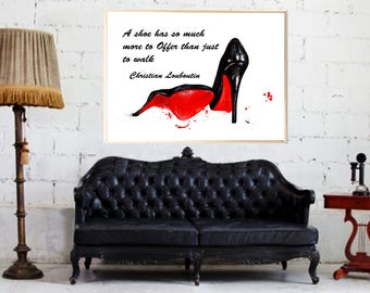 Christian Louboutin art print Louboutin shoes art print Louboutin shoes poster Louboutin illustration Louboutin shoes watercolor painting