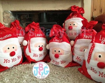 1 Santa Sack, Personalised Santa Sack, Christmas Sack, Father christmas, Embroidered Name