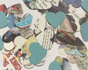 Thomas the Tank Engine Book Page Confetti Hearts Trains Birhday Wedding Baby Shower Party Decorations