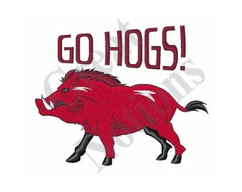 Razorback Go Hogs - Machine Embroidery Design