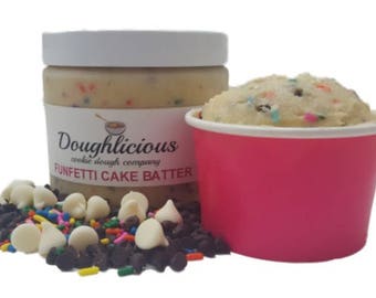 Funfetti Cake Batter Cookie Dough - 12oz. Jar of Edible Cookie Dough - Gourmet Edible Cookie Dough