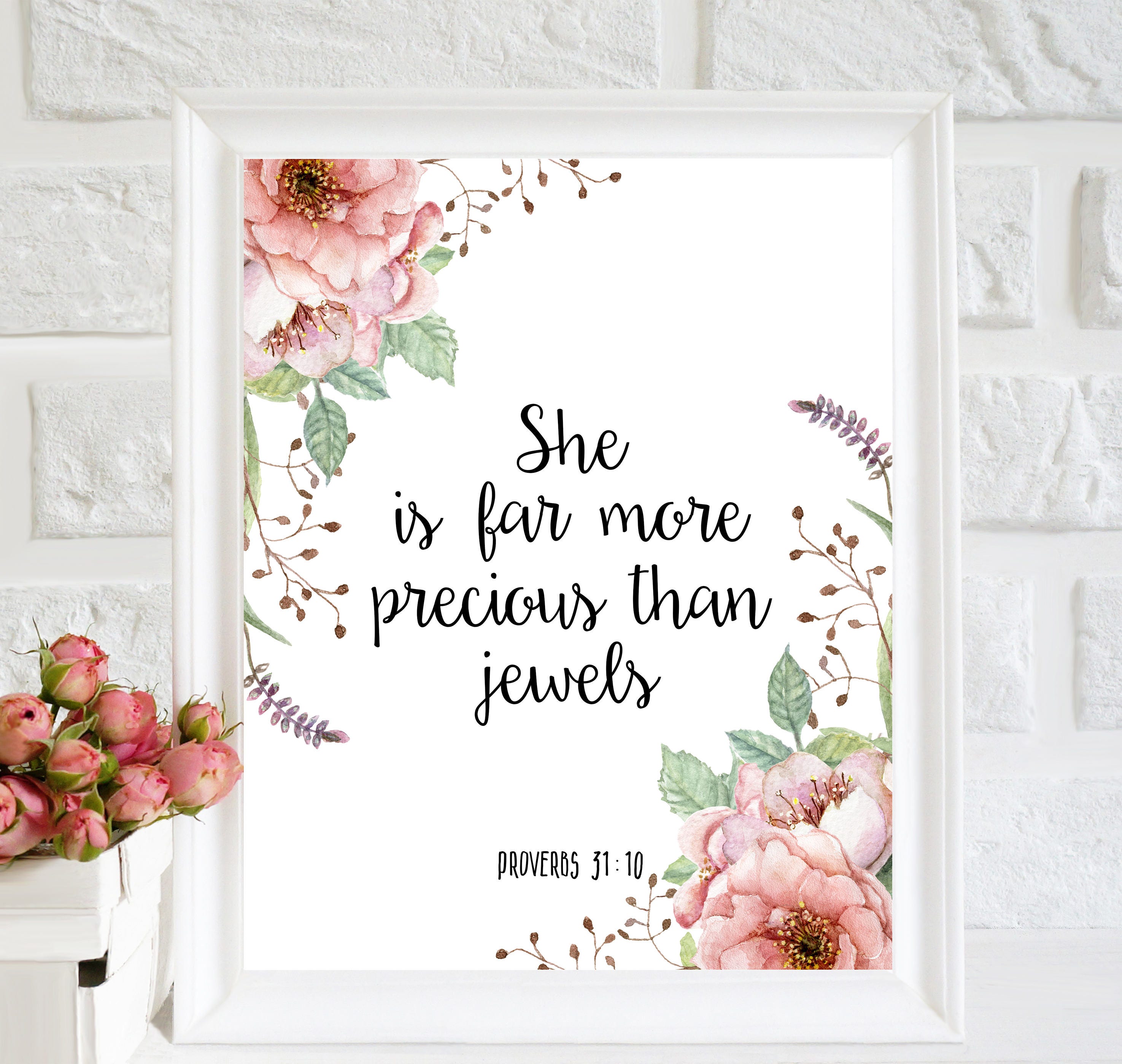 She is far more precious than jewels Girls Quote Art Bible