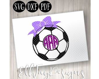 Soccer Ball Svg bow, Soccer ball monogram, Soccer, Soccer Monogram svg, soccer ball, soccer circle mongram, silhouette, soccer cut file free