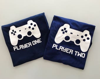 Player One and Player Two Couple Gamer Shirts, Matching Tees, Video Game Tops, Husband and Wife, Boyfriend and Girlfriend, Gamer Girl