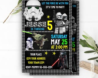 Star Wars Invitation, Star Wars Birthday Invitation, Star Wars Birthday, Star Wars Birthday Card, Star Wars Birthday Party- INSTANT DOWNLOAD