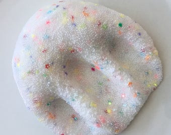 Cloudy Dreams Floam / clear slime / stretchy / 4 8 12oz / custom made / Confetti glitter / most popular / crunchy / micro foam balls