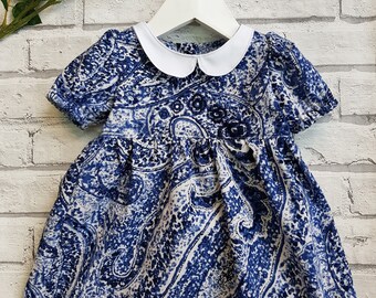 Baby Dress, Toddler's dress, Blue Dress, Party Dress, Puff Sleeve Dress, Girls dress, Babywear, Pretty Dress